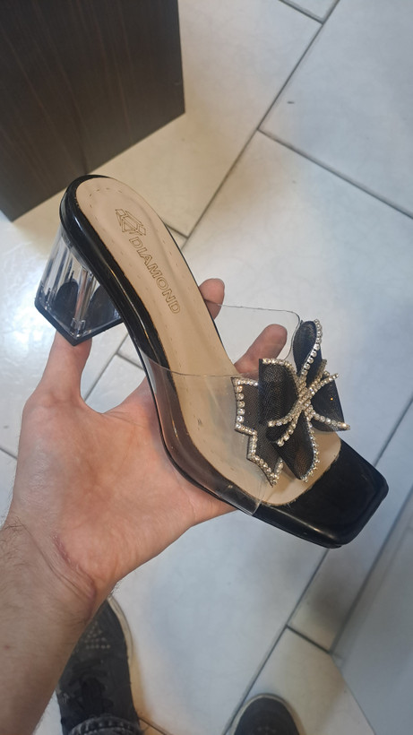 صندل طلقی پاشنه شیشه ای